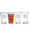 Susquehanna Glass Monogrammed Set Of 4 Clover Pint Glass Monogrammedes, (a-z)