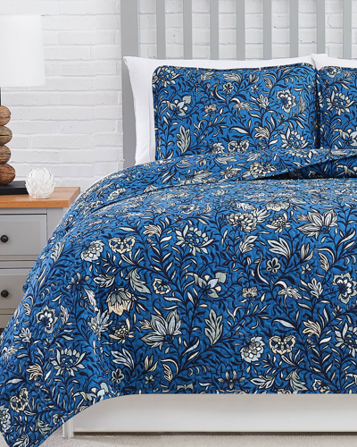 South Shore Linens Blooming Blossoms Quilt Set In Blue