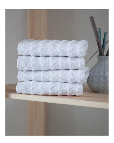 Ozan Premium Home Azure 4pc Washcloth In White
