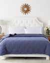 St. James Home Honeycomb Down Alternative Contrast Trim Blanket, Full/queen In Blue