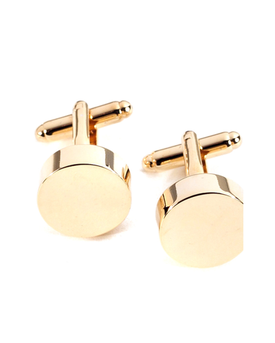 Bey-berk Gold Plated Round Cufflinks