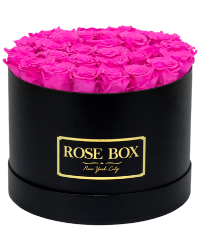 Rose Box Nyc Large Black Box With Neon Pink Roses