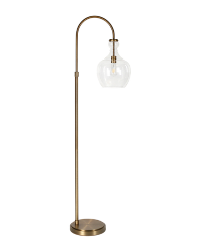 Abraham + Ivy Verona Arc Brass Floor Lamp With Clear Glass Shade