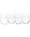 Susquehanna Glass Oy Vey Set Of Four 21oz Stemless Glasses