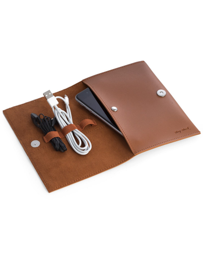 Bey-berk Monogrammed Leatherette Travel Charger Case & Accessories Pouch