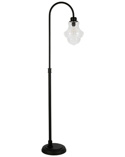 Abraham + Ivy Sara Floor Lamp With Seeded Glass Shade In Black