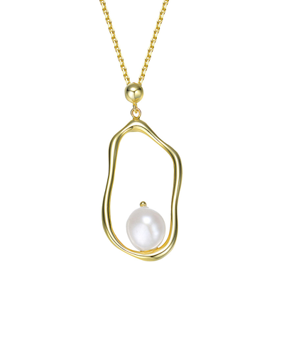 Genevive 18k Over Silver 10mm Freshwater Pearl Necklace