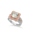 Suzy Levian Two-tone Silver 5.88 Ct. Tw. Gemstone Statement Ring