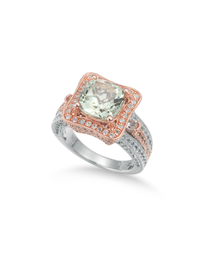 Suzy Levian Two-tone Silver 5.88 Ct. Tw. Gemstone Statement Ring