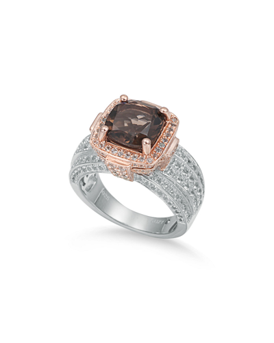 SUZY LEVIAN SUZY LEVIAN TWO-TONE SILVER 4.96 CT. TW. GEMSTONE STATEMENT RING