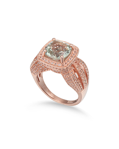 Suzy Levian Rosed Silver 4.90 Ct. Tw. Gemstone Statement Ring In Gold