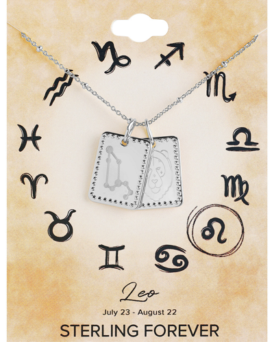 Sterling Forever 14k Rose Gold Vermeil Leo Zodiac Tag Necklace
