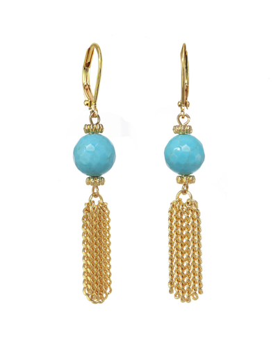 Rachel Reinhardt 14k Plated Turquoise Fringe Earrings