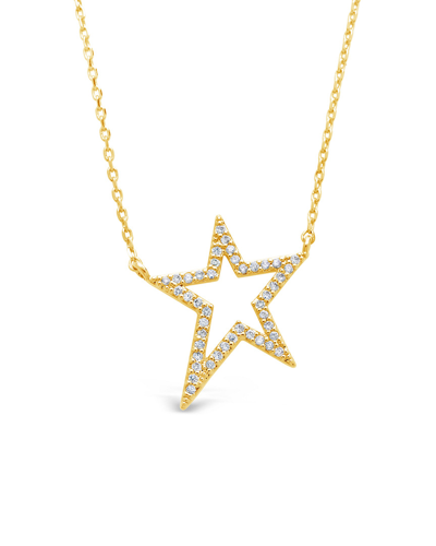 Sterling Forever 14k Over Silver Cz Star Necklace