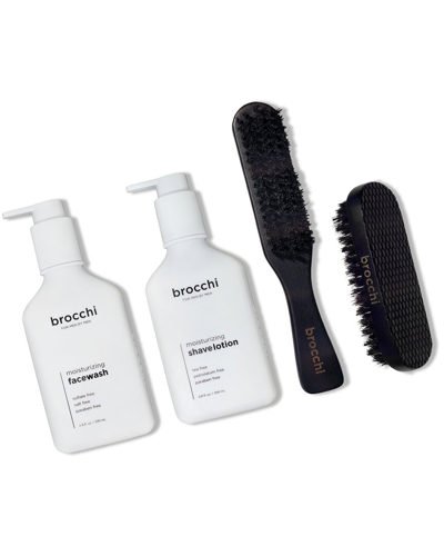 Sebastian Brocchi Brocchi 2 Boar Bristle Grooming Brush Set & Moisturizing Face Wash & Shave Lotion Bundle