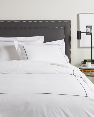 Melange Home 300 Thread Count Percale Single Embroidered Stripe Duvet Set