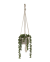 FLORA BUNDA FLORA BUNDA STRING OF PEARLS MACRAME HANGING CERAMIC DONKEY TAILS