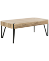 SAFAVIEH SAFAVIEH LIANN RUSTIC MIDCENTURY WOOD TOP COFFEE TABLE