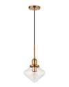 Abraham + Ivy Zariza Brass & White Milk Glass Pendant In Brass
