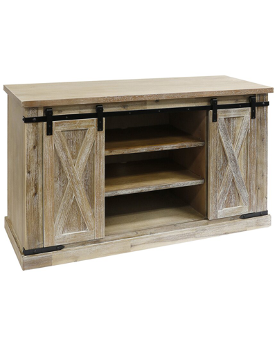 Stylecraft Peachtree Sliding Barn Door Media Console With Removable Shelves