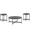 ALATERRE ALATERRE BROOKLINE 3PC LIVING ROOM SET WITH 42IN ROUND COFFEE TABLE & TWO 20IN END TABLES