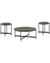 Alaterre Brookline 3pc Living Room Set With 42in Round Coffee Table & Two 20in End Tables
