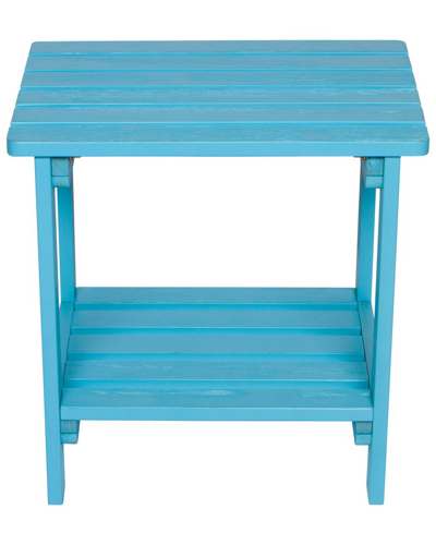 Shine Co. Indoor/outdoor Side Table With Hydro-tex Finish In Aqua