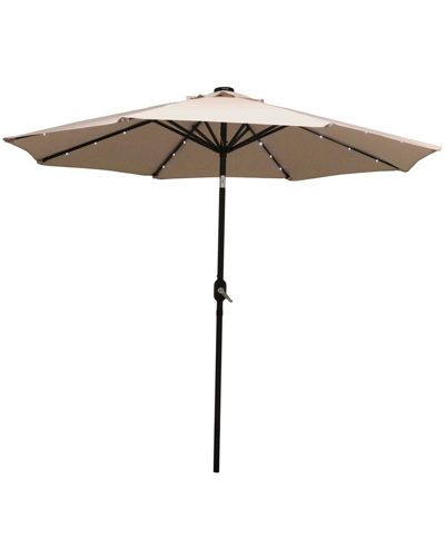 Sunnydaze 9ft Solar-powered Lighted Patio Umbrella In Cream