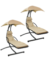 SUNNYDAZE SUNNYDAZE HAMMOCK CHAIR FLOATING CHAISE LOUNGER & CANOPY