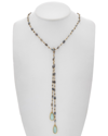 Rachel Reinhardt 14k Over Silver Labradorite & Chalcedony 44in Lariat Necklace