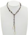 RACHEL REINHARDT RACHEL REINHARDT 14K OVER SILVER IOLITE & QUARTZ 40IN LARIAT NECKLACE