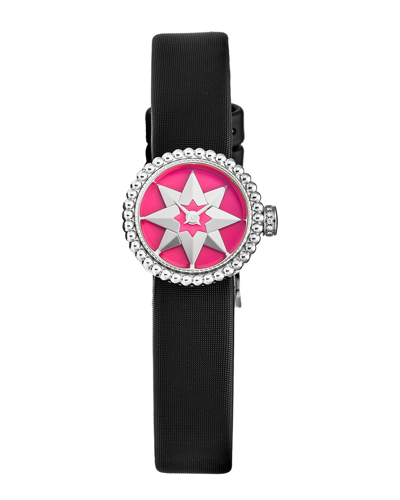 Dior La D De  Quartz Ladies Watch Cd040112a005 In Black / Pink / Rose