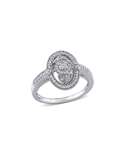 Rina Limor Silver 0.25 Ct. Tw. Diamond Halo Ring