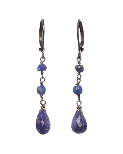 Rachel Reinhardt Silver Blue Lapis Drop Earrings