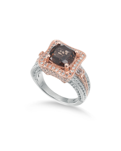 Suzy Levian Two-tone Silver 4.48 Ct. Tw. Gemstone Statement Ring