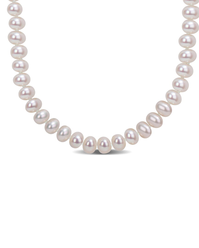 Diamond Select Cuts Silver 5-6mm Pearl Necklace