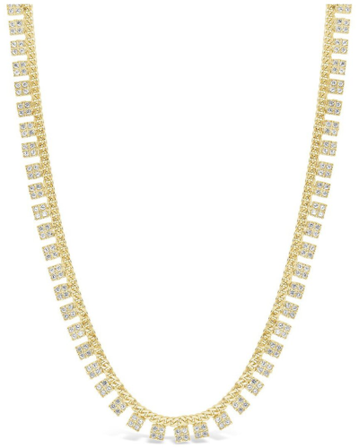 Sterling Forever 14k Plated Cz Multi-charm Necklace