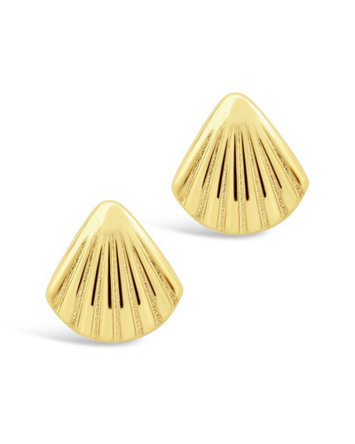 Sterling Forever 14k Plated Scalloped Studs