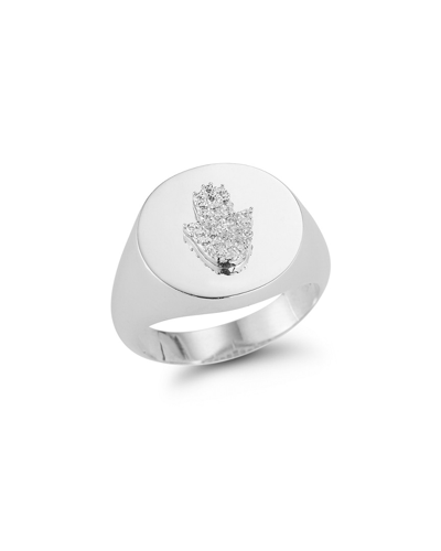 Sphera Milano Plated Pave Hamsa Pinky Ring