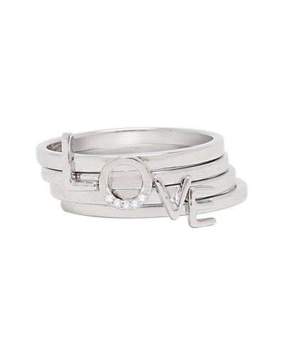 Adornia Love Ring Stack .925 Sterling Silver