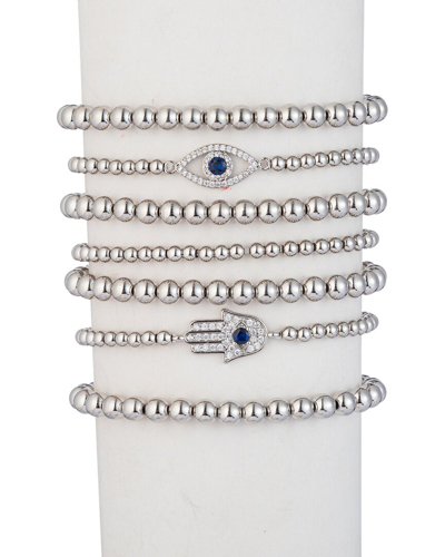 Eye Candy La The Luxe Collection Titanium Cz Sanaz Stretch Bracelets