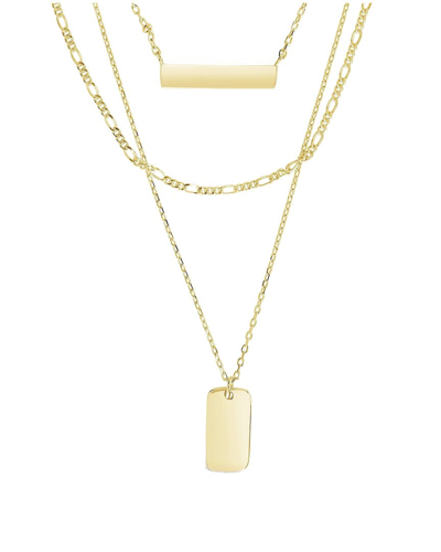 Sterling Forever 14k Plated Bar Necklace