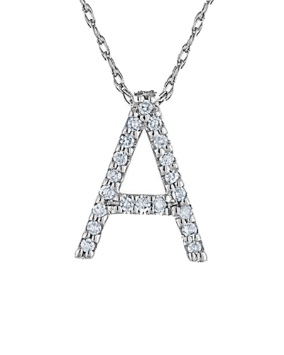 Suzy Levian 14k Diamond Initial Letter Necklace (a-z)