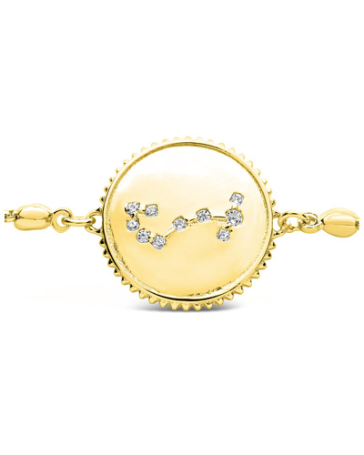 Sterling Forever 14k Over Silver Cz Scorpio Disc Bolo Bracelet