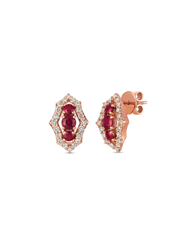 Le Vian 14k Strawberry Gold 1.92 Ct. Tw. Diamond & Ruby Earrings