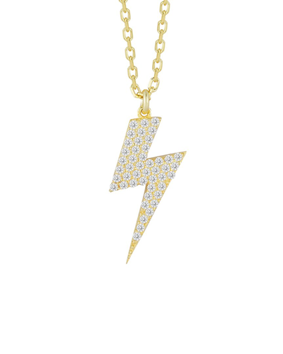 Glaze Jewelry 14k Over Silver Cz Lightning Pendant Necklace