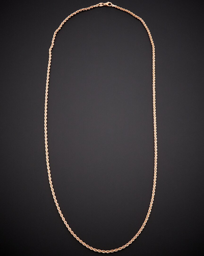 Italian Gold 14k Italian Rose Gold Rope Necklace