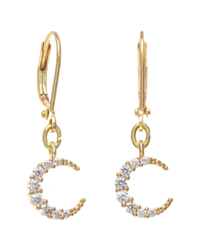 Rachel Reinhardt 14k Over Silver Cz Moon Earrings