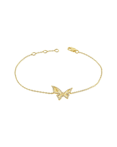 Sabrina Designs 14k 0.17 Ct. Tw. Butterfly Bracelet