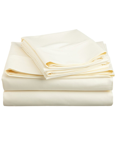 Superior Blend Solid 600 Thread Count Deep Pocket Sheet Set In Ivory